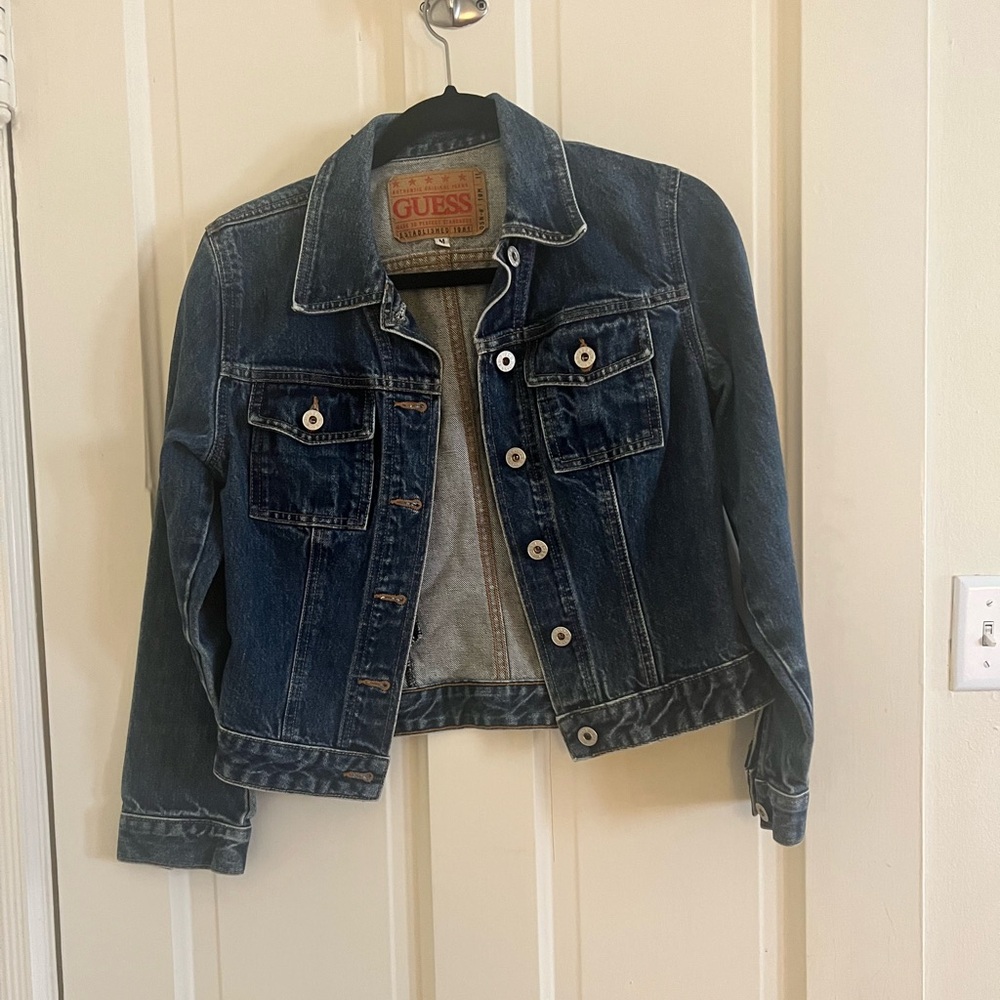 Guess Jean jacket marked as medium, but fits like a small